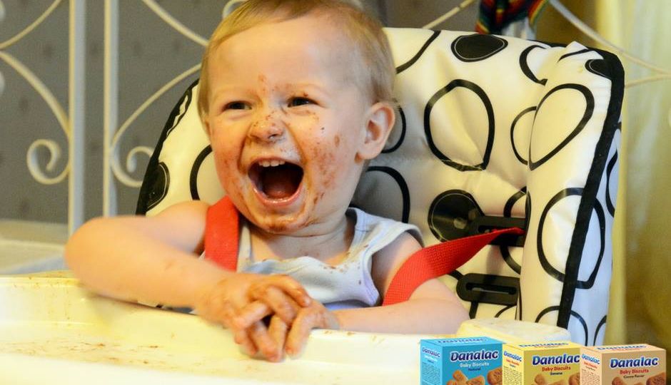food on face